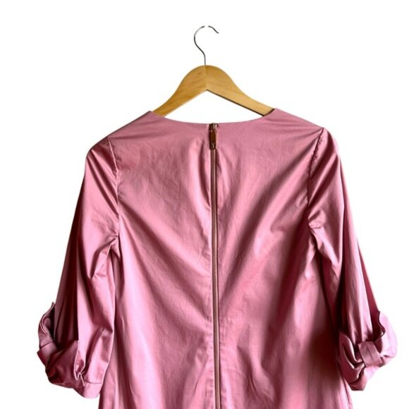 Ted Baker Solyane Pink Bow-Detail Poplin Cotton Shift Dress Size 4 TB Size 1 - Picture 9 of 16